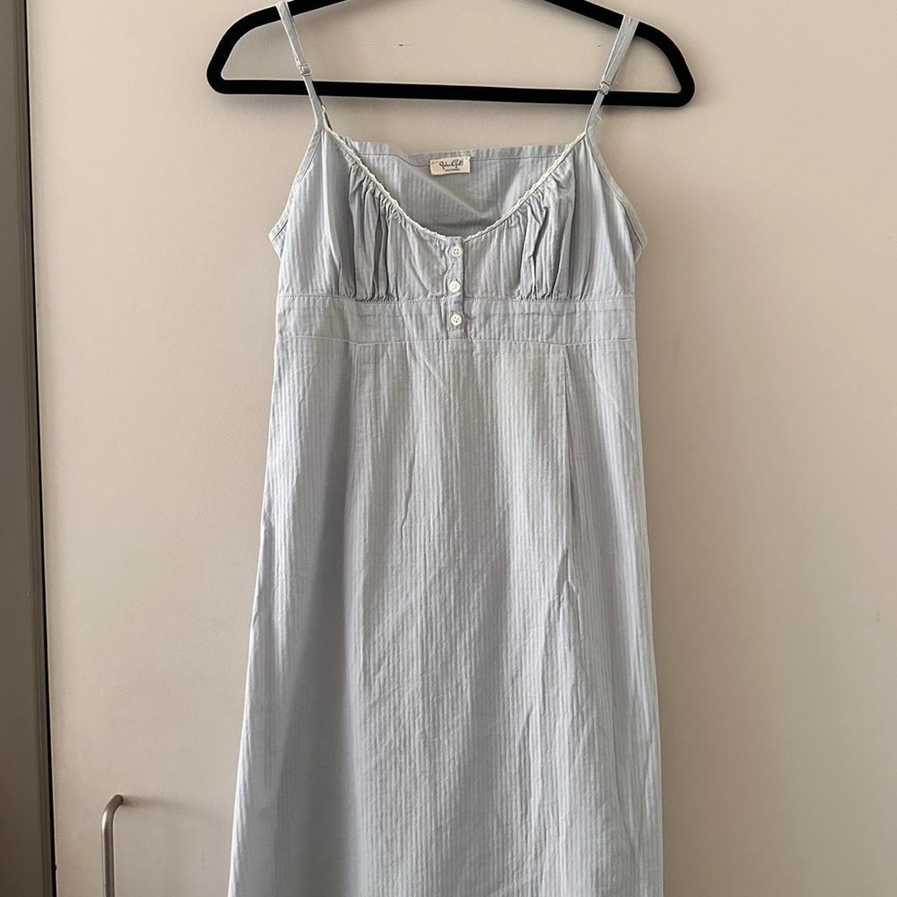 Elegant Light Blue Striped dress